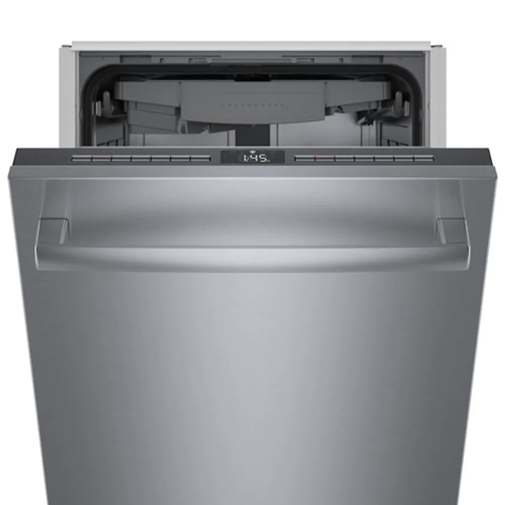 Bosch 18" 44dB Built-In Dishwasher with Stainless Steel Tub & Third Rack (SPX68B55UC) - Stainless