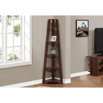 Monarch 72" 5-Shelf Corner Etagere Bookcase - Cherry