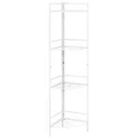 Monarch 58" 4-Shelf Metal Corner Bookcase - White