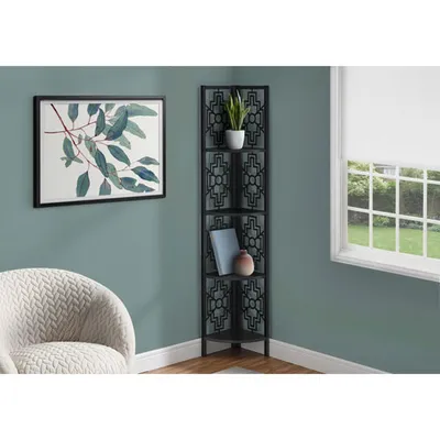 Monarch 62" 4-Shelf Metal Corner Bookcase