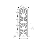 Monarch 62" 4-Shelf Metal Corner Bookcase