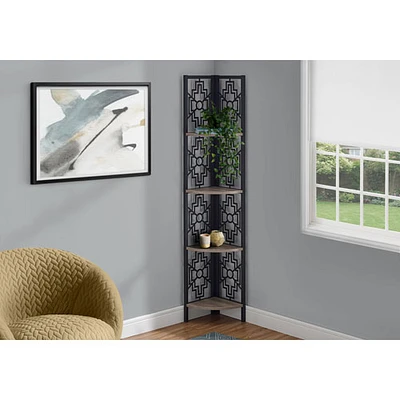 Monarch 62" 4-Shelf Metal Corner Bookcase