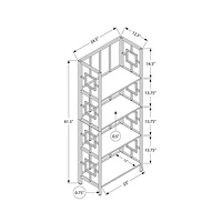 Monarch 62" 4-Shelf Metal Etagere Bookcase