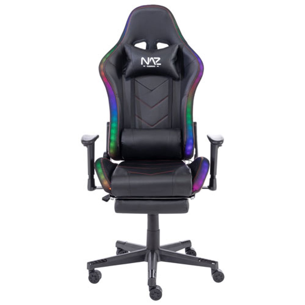 Naz Ultimate Series Ergonomic High-Back Faux Leather Gaming Chair - Black