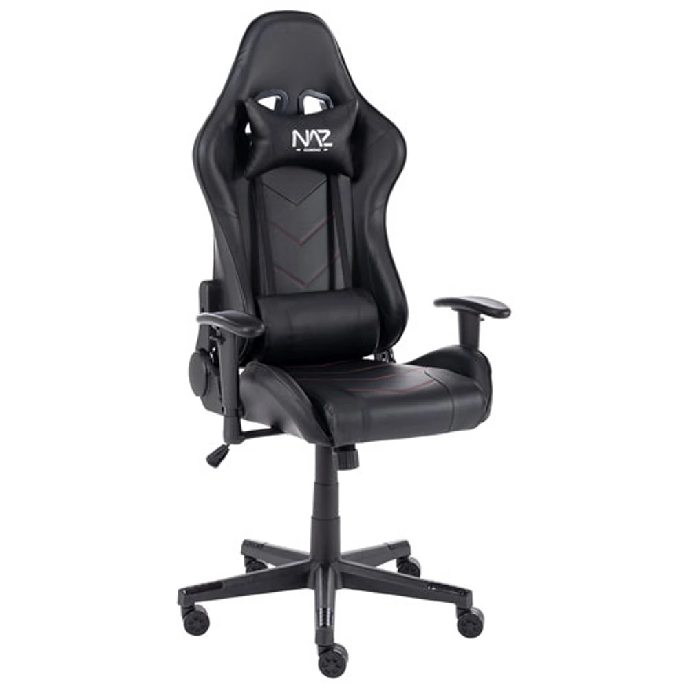 Fauteuil de jeu ergonomique à dossier haut en similicuir série Pro de Naz - Noir