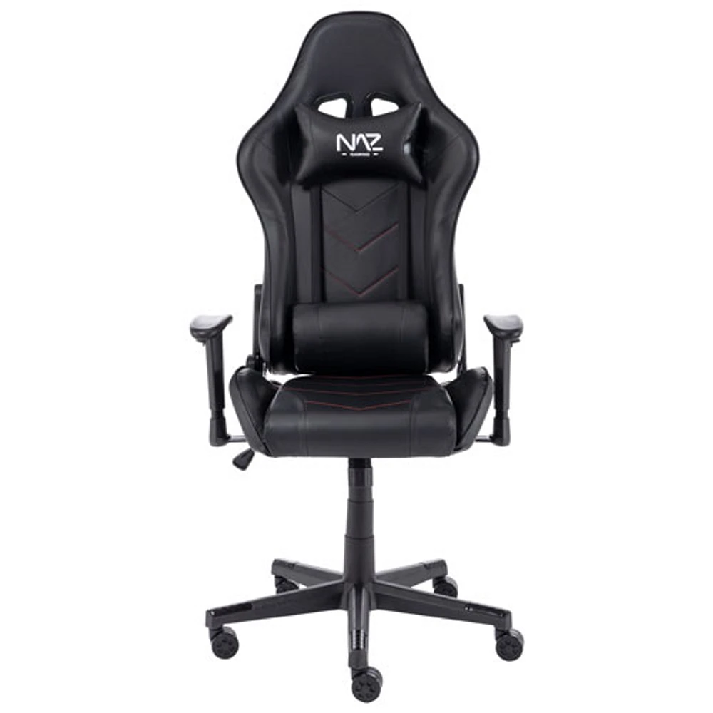 Fauteuil de jeu ergonomique à dossier haut en similicuir série Pro de Naz - Noir