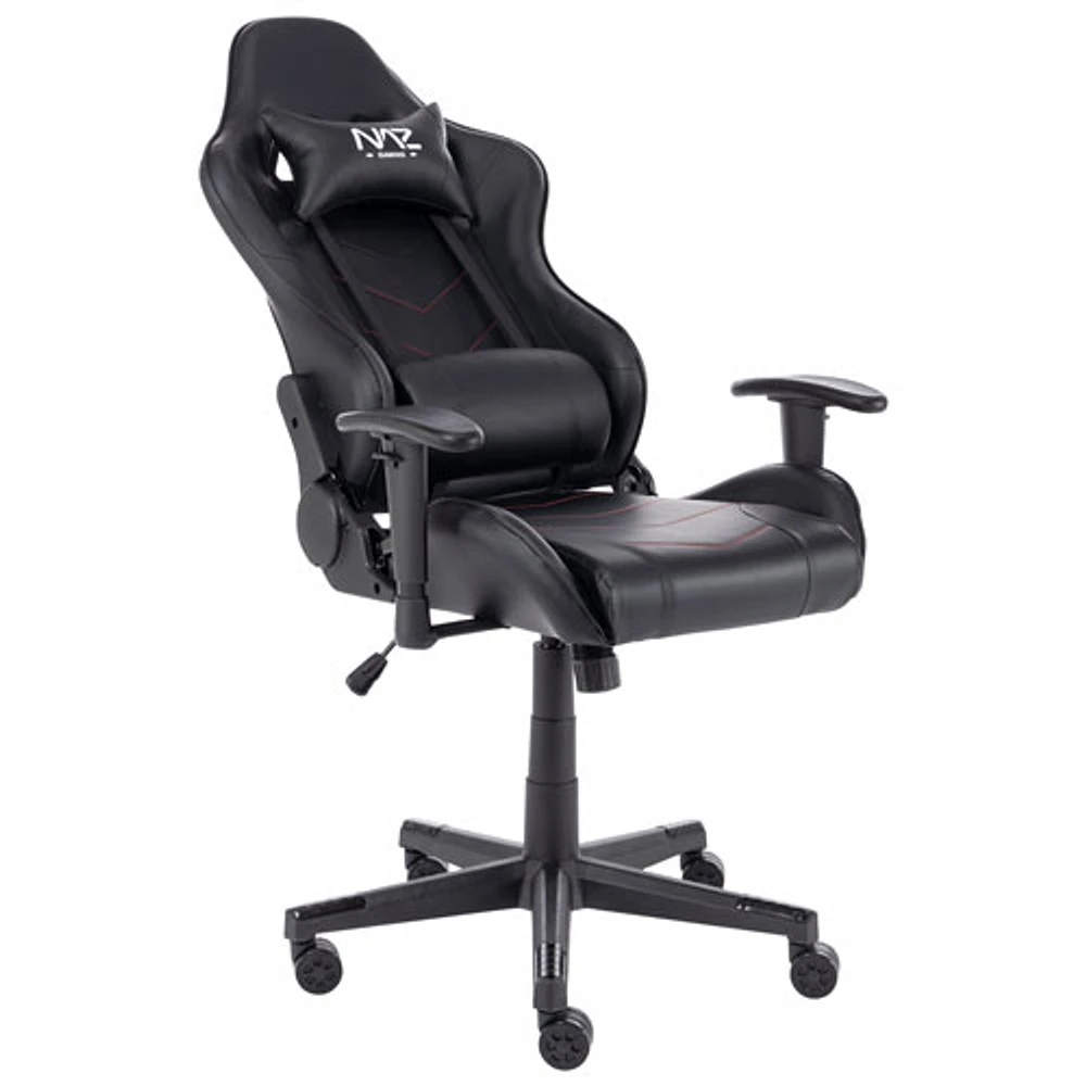 Fauteuil de jeu ergonomique à dossier haut en similicuir série Pro de Naz - Noir