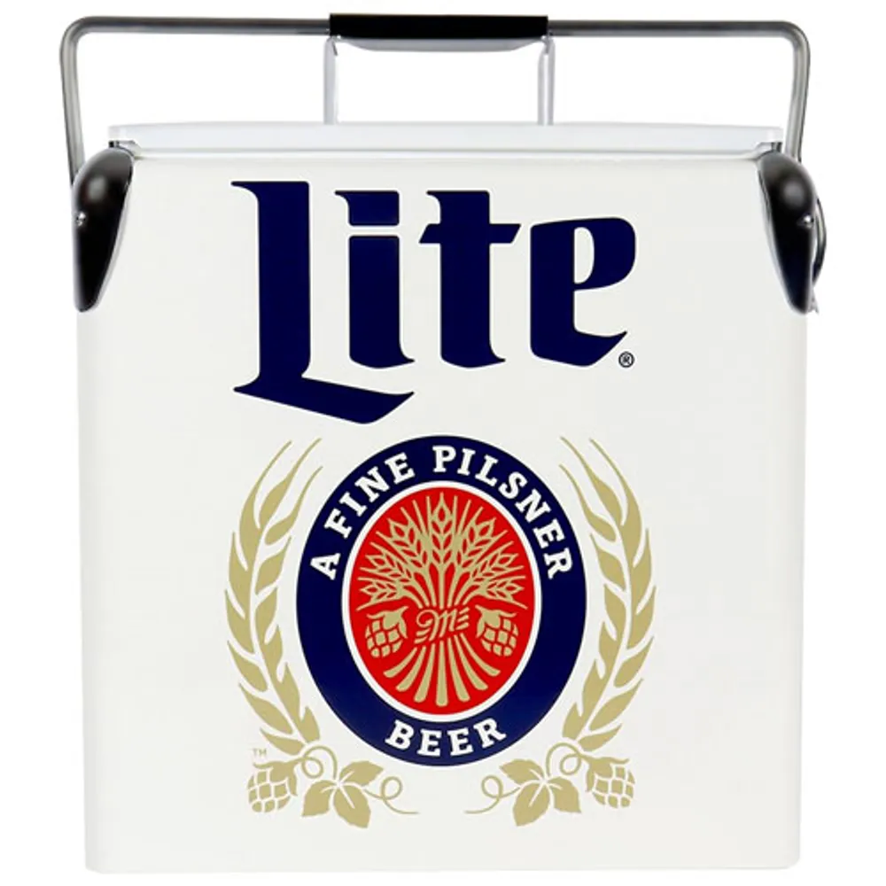 Miller Lite 0.47 Cu. Ft. Ice Chest Cooler (MLVIC-13) - White