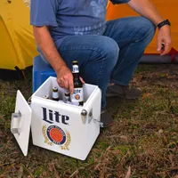 Miller Lite 0.47 Cu. Ft. Ice Chest Cooler (MLVIC-13) - White