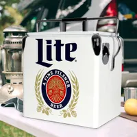 Miller Lite 0.47 Cu. Ft. Ice Chest Cooler (MLVIC-13) - White