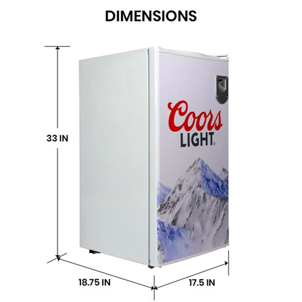 Coors Light 3.18 Cu. Ft. Freestanding Bar Fridge (CL90) - White