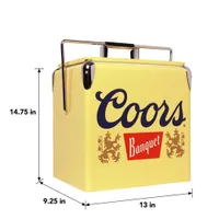 Coors Light 0.47 Cu. Ft. Ice Chest Cooler (CBVIC-13) - Yellow