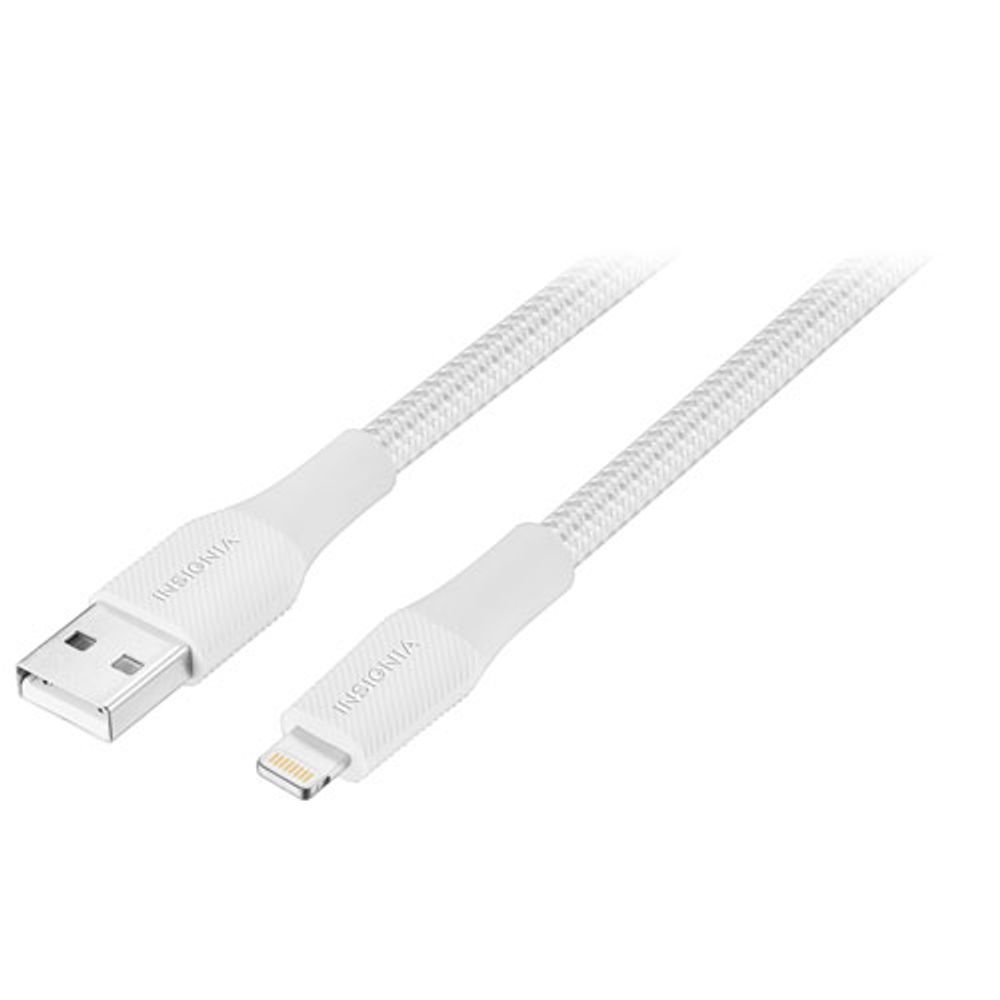 Insignia 3m (10 ft.) Braided Lightning to USB-A Cable - Moon Grey - 2 Pack