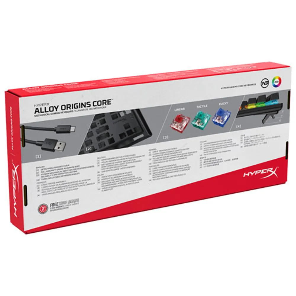 HyperX Alloy Origins Core Backlit Mechanical Red-Linear Gaming Keyboard