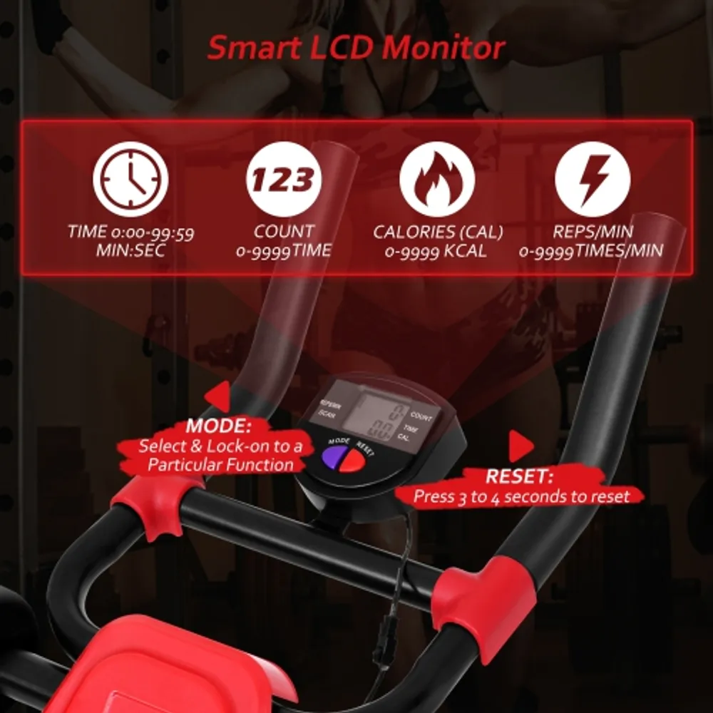 Costway Ab Machine with LCD Monitor Adjustable Abdominal Trainer