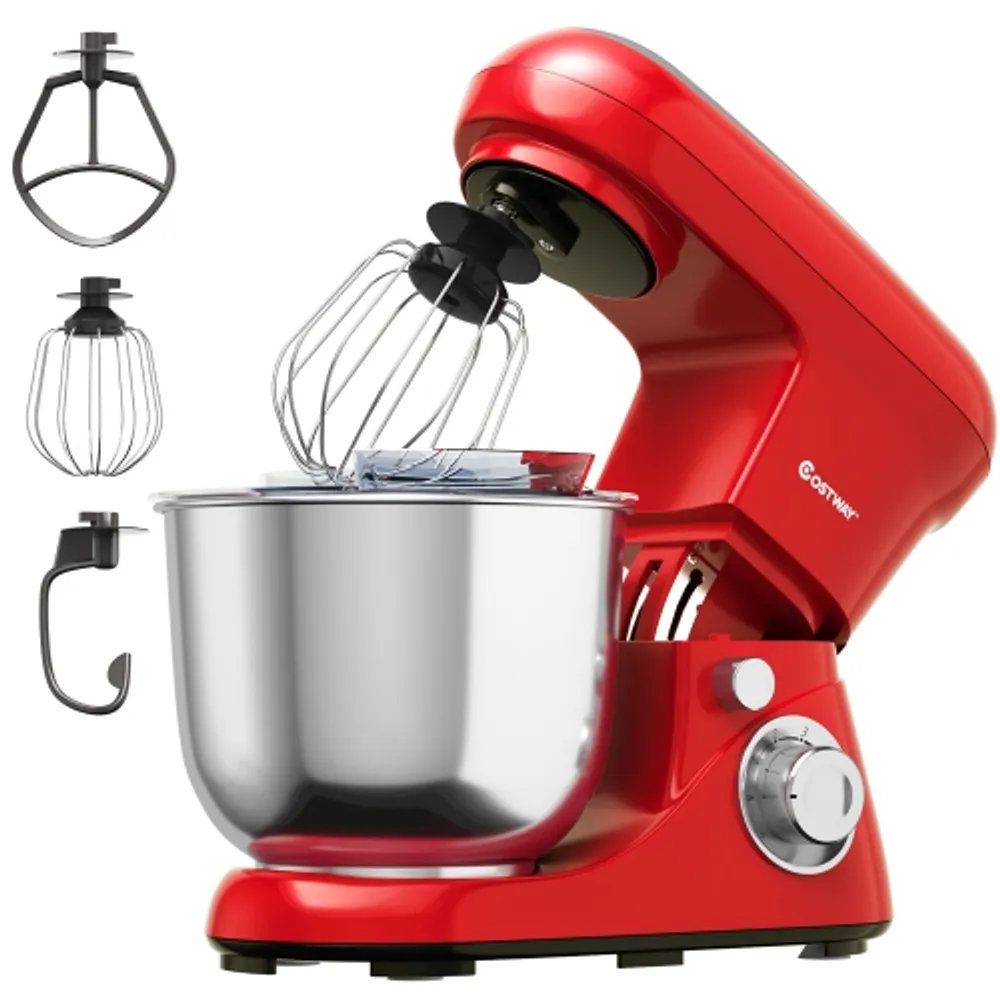 Costway 3 in 1 Multi-functional 800W Stand Mixer Meat Grinder Blender Sausage  Stuffer Red 