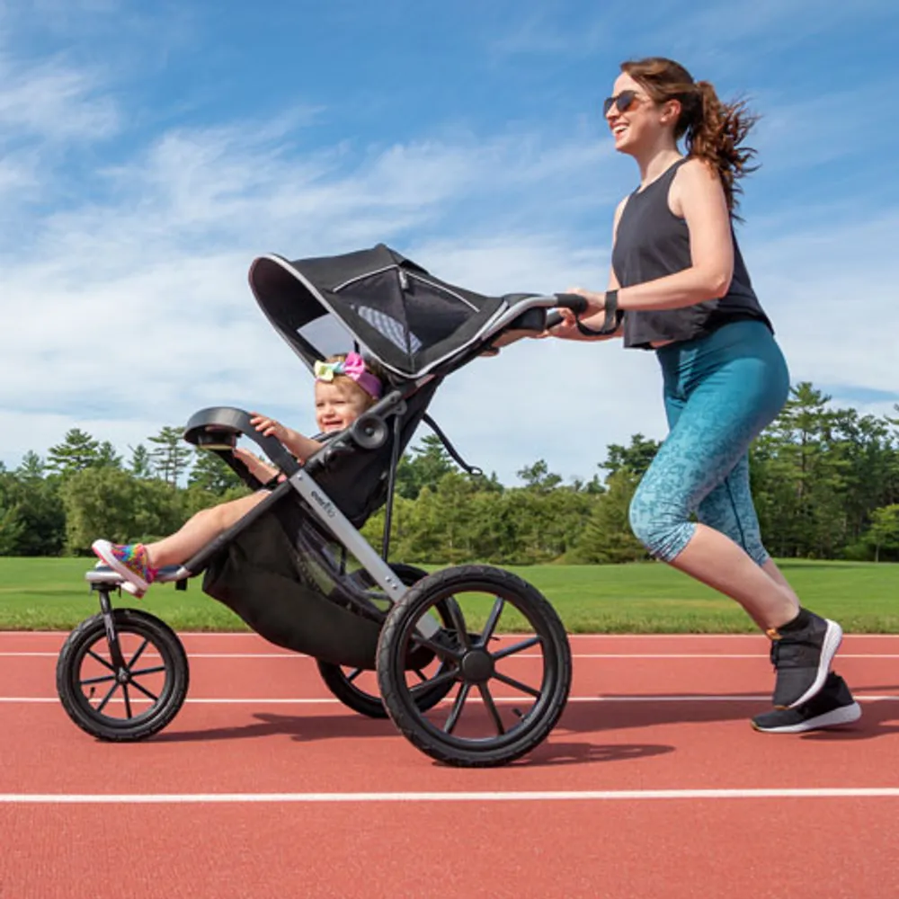 Poussette de jogging Victory Plus d'Evenflo avec siège d'auto pour bébé LiteMax - Noir