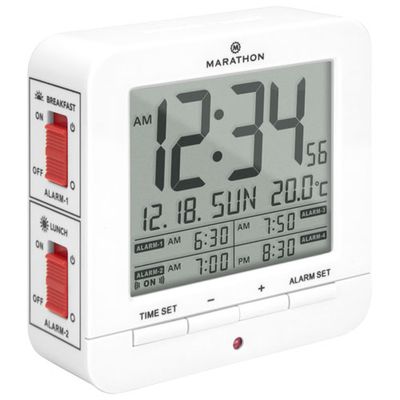 Marathon Medication Reminder Digital Tabletop Clock (CL030075WH) - White