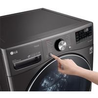 LG 5.2 Cu. Ft. High Efficiency Front Load Steam Washer (WM4100HBA) - Black Steel