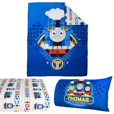 Thomas & Friends 3-Piece Toddler Bedding Set - Blue/Thomas & Railroad Signs