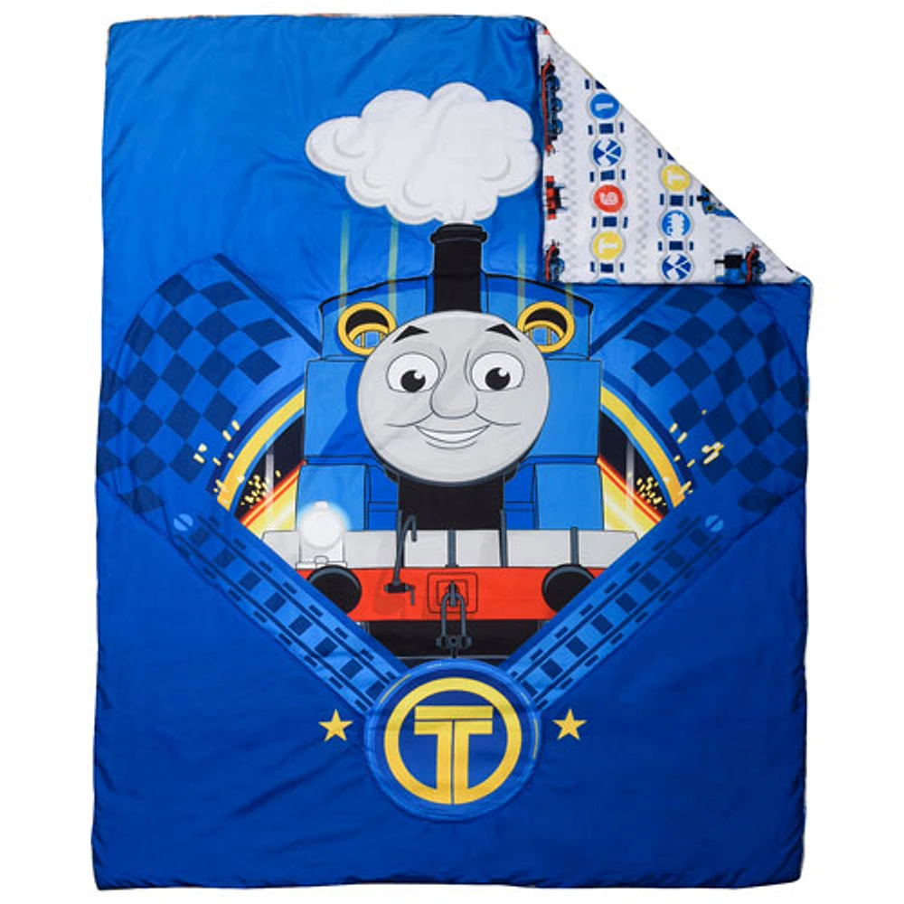 Ensemble de literie 3 pièces pour lit d'enfant Thomas & Friends - Bleu/Thomas et panneaux de trains