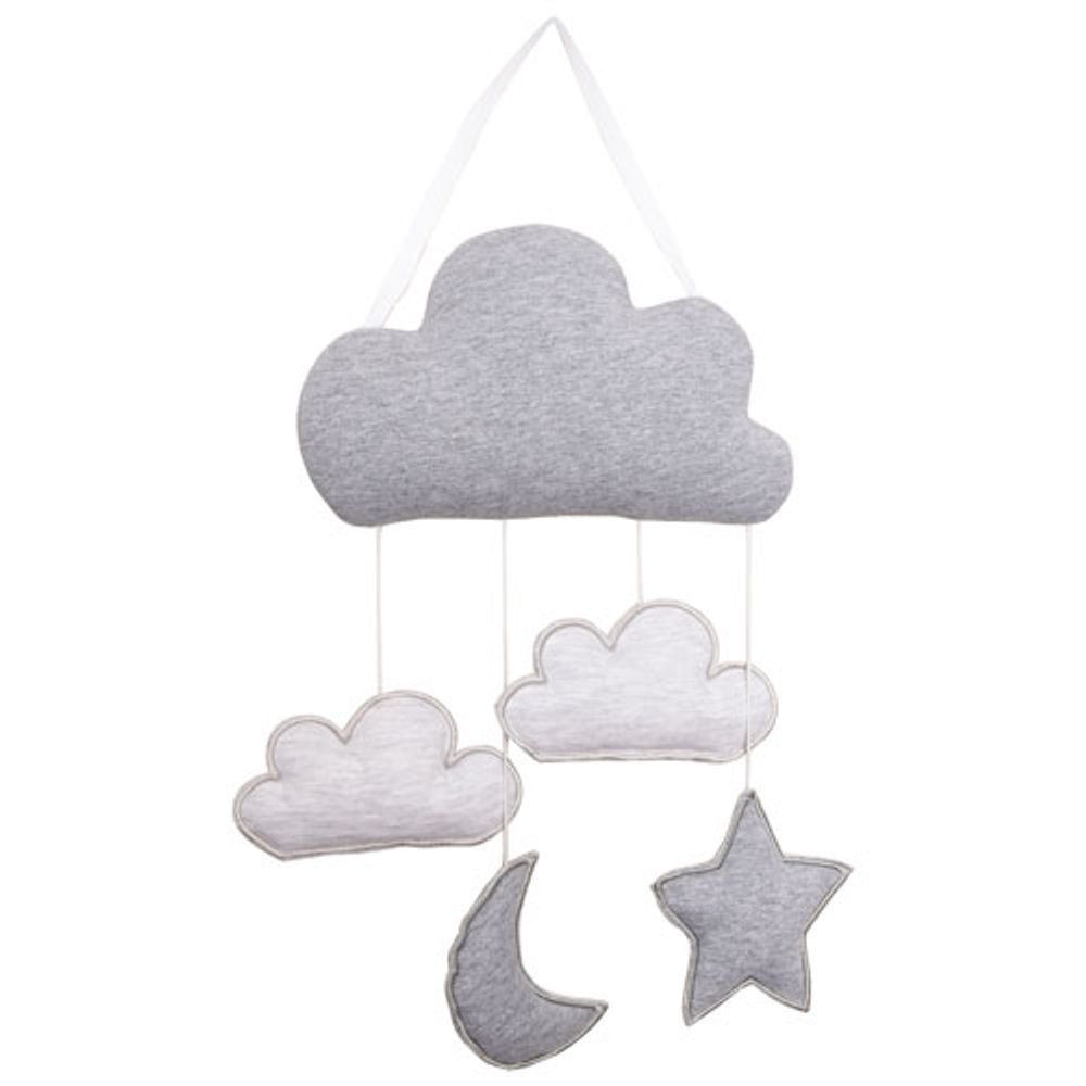 Nemcor Hanging Stars, Moons & Clouds Wall Decor - Grey