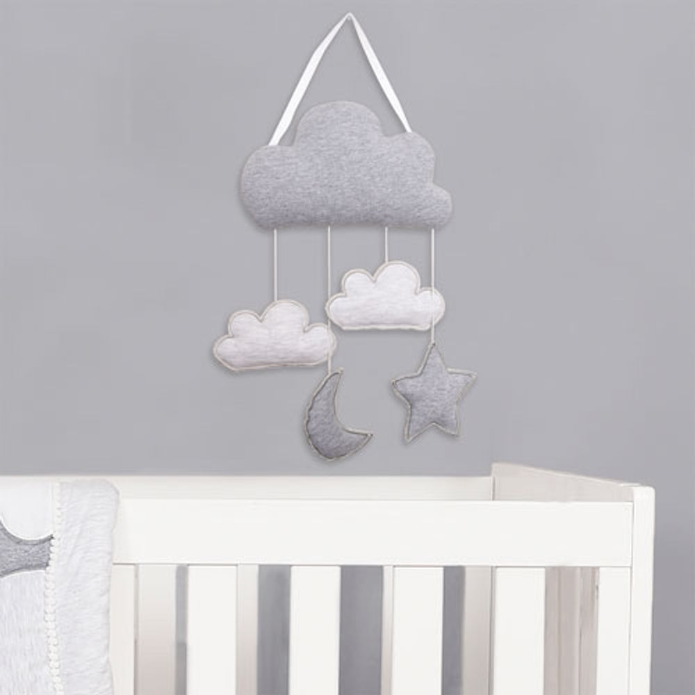 Nemcor Hanging Stars, Moons & Clouds Wall Decor - Grey