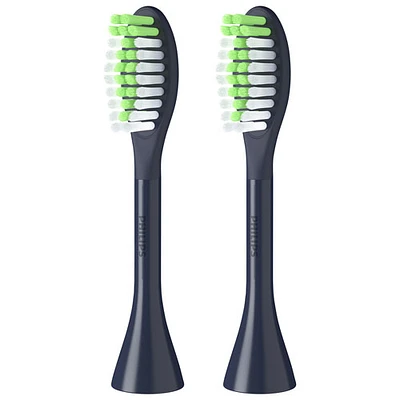 Philips One by Sonicare Replacement Brush Head (BH1022/04) - 2 Pack - Midnight Navy