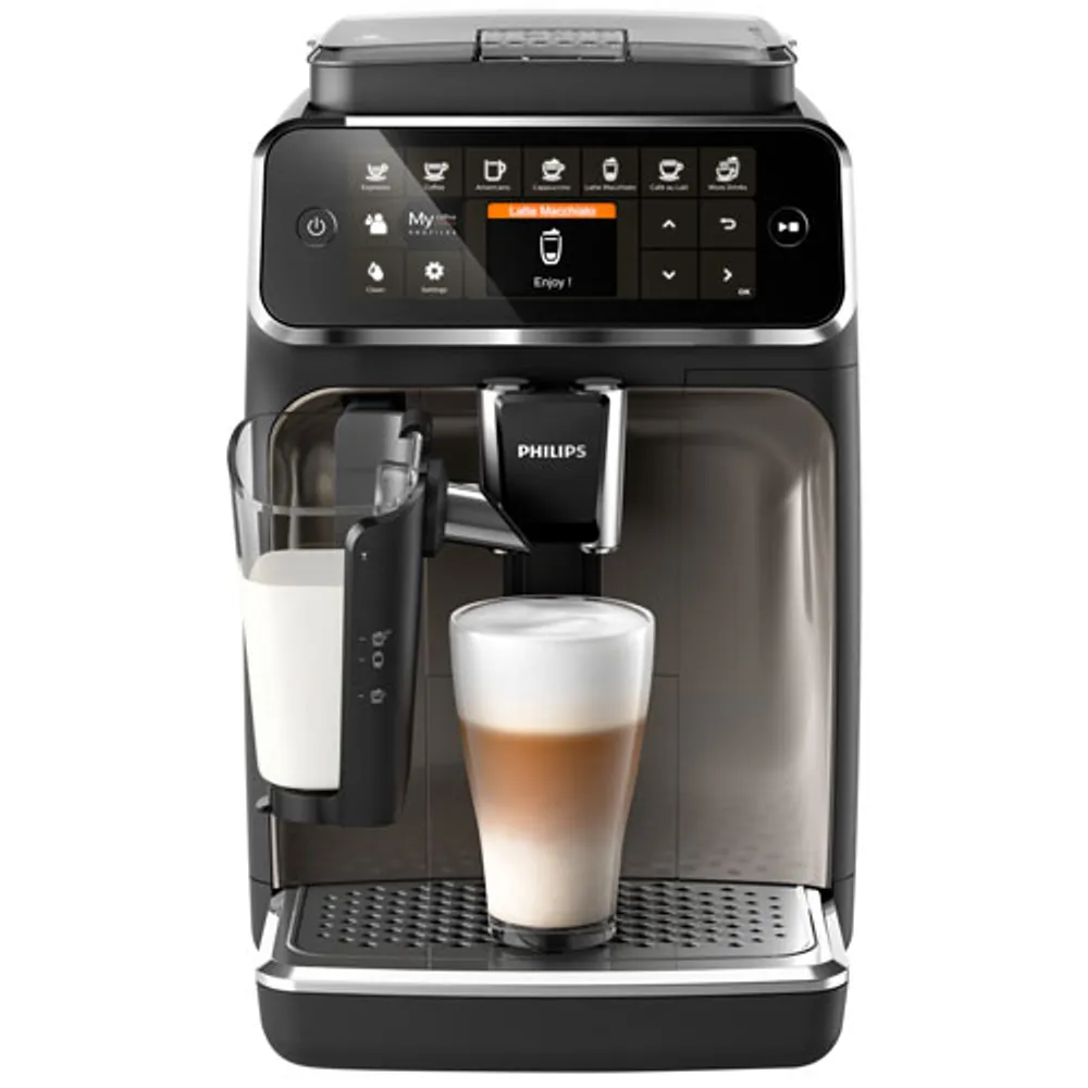 Philips 4300 Automatic Espresso Machine with LatteGo Milk Frother - Black