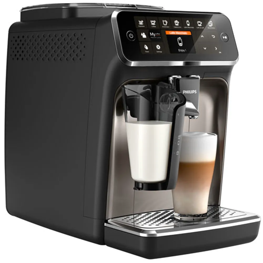 Philips 4300 Automatic Espresso Machine with LatteGo Milk Frother - Black