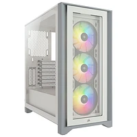 Corsair iCUE 4000X RGB Mid-Tower ATX Computer Case - White