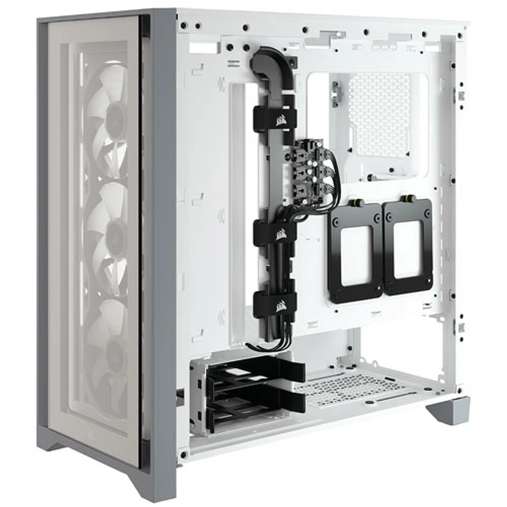 Tour d'ordinateur mi-haute ATX iCUE 4000X RGB de Corsair - Blanc