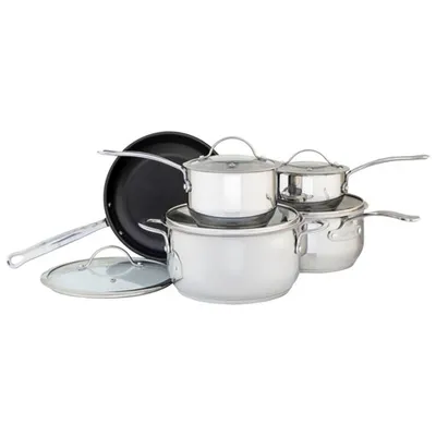 Meyer Nouvelle 10-Piece Stainless Steel Cookware Set - Silver - Only at Best Buy