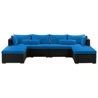 Patio Flare Sarah Sofa Cushion Cover Set - Set of 10 - Blue (Cover Only)