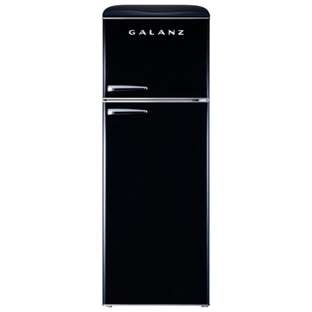 Galanz Retro 24" 12 Cu. Ft. Freestanding Top Freezer Refrigerator (GLR12TBKEFR) - Vinyl Black