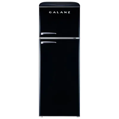 Galanz Retro 24" 12 Cu. Ft. Freestanding Top Freezer Refrigerator (GLR12TBKEFR) - Vinyl Black