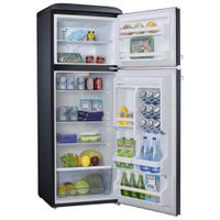 Galanz Retro 24" 12 Cu. Ft. Freestanding Top Freezer Refrigerator (GLR12TBKEFR) - Vinyl Black