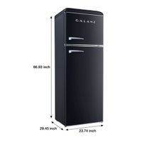 Galanz Retro 24" 12 Cu. Ft. Freestanding Top Freezer Refrigerator (GLR12TBKEFR) - Vinyl Black