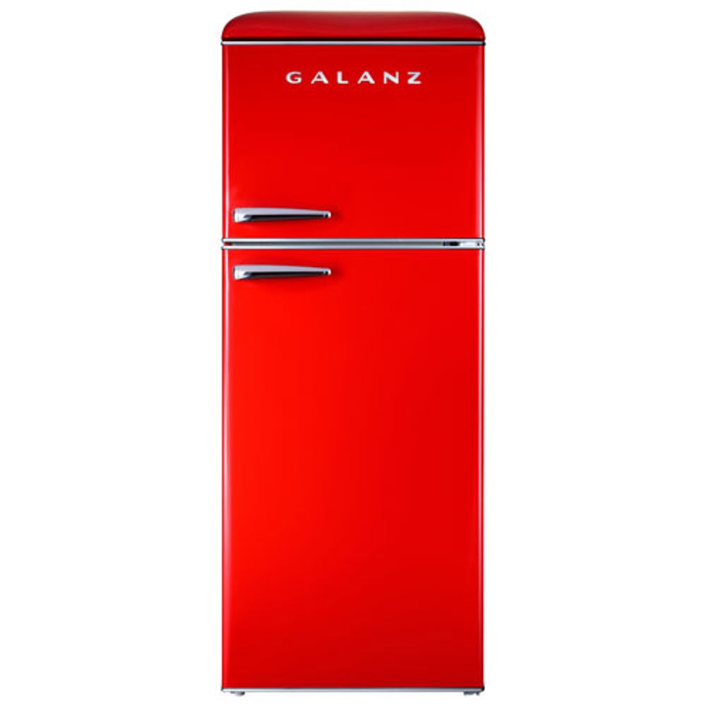Galanz Retro 24" 10 Cu. Ft. Freestanding Top Freezer Refrigerator (GLR10TRDEFR) - Hot Rod Red