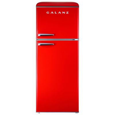 Galanz Retro 24" 10 Cu. Ft. Freestanding Top Freezer Refrigerator (GLR10TRDEFR) - Hot Rod Red