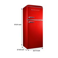 Galanz Retro 24" 10 Cu. Ft. Freestanding Top Freezer Refrigerator (GLR10TRDEFR) - Hot Rod Red