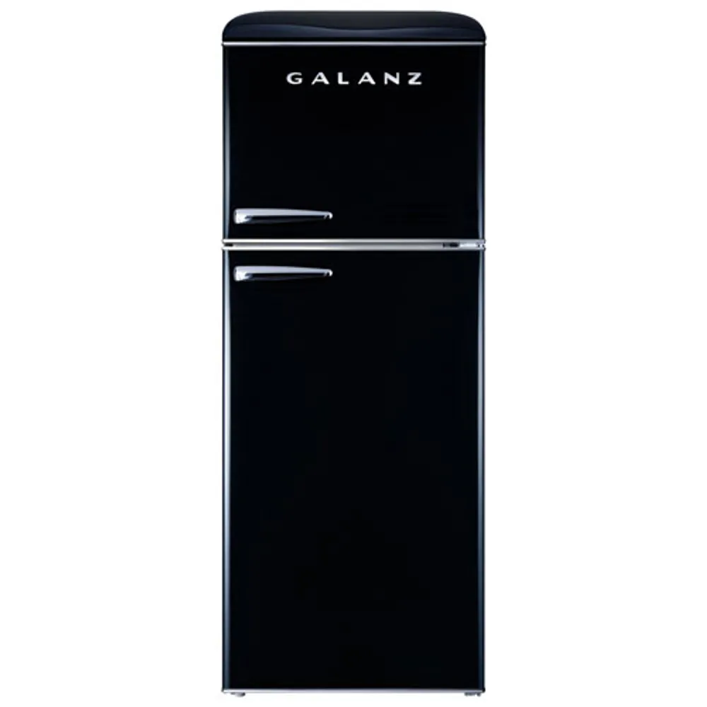 Galanz Retro 24" 10 Cu. Ft. Freestanding Top Freezer Refrigerator (GLR10TBKEFR) - Vinyl Black