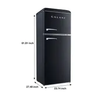 Galanz Retro 24" 10 Cu. Ft. Freestanding Top Freezer Refrigerator (GLR10TBKEFR) - Vinyl Black