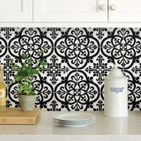 InHome Avignon Peel & Stick Backsplash Tiles - Black/White