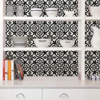 InHome Avignon Peel & Stick Backsplash Tiles - Black/White