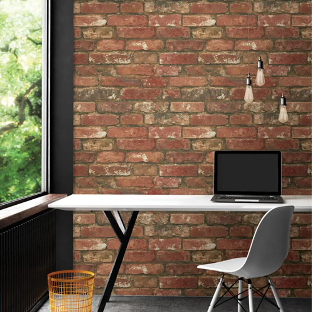 SHOP Brown Brick Wallpaper See more in Peel  Stick Wallpaper online   Olive et Oriel