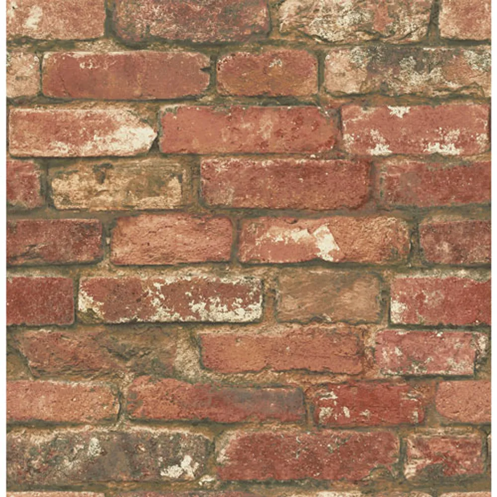 NuWallpaper West End Brick Peel & Stick Wallpaper - Red