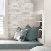 NuWallpaper Loft Brick Peel & Stick Wallpaper - White