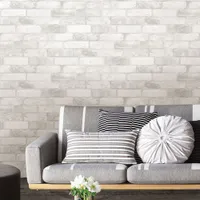 NuWallpaper Loft Brick Peel & Stick Wallpaper - White