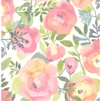 Papier peint autocollant Peachy Keen Pink de NuWallpaper - Rose